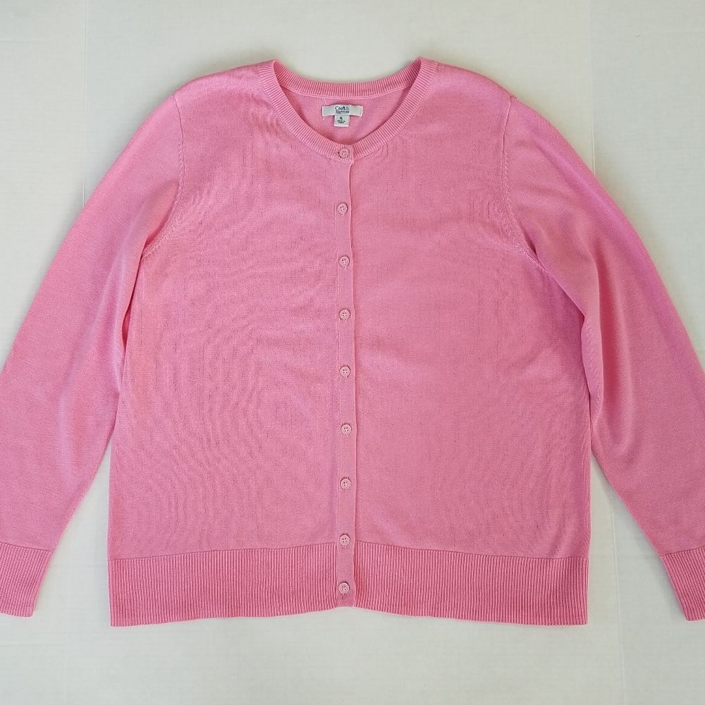 Croft & Barrow Pink Cardigan Sweater  sz XL  NWOT